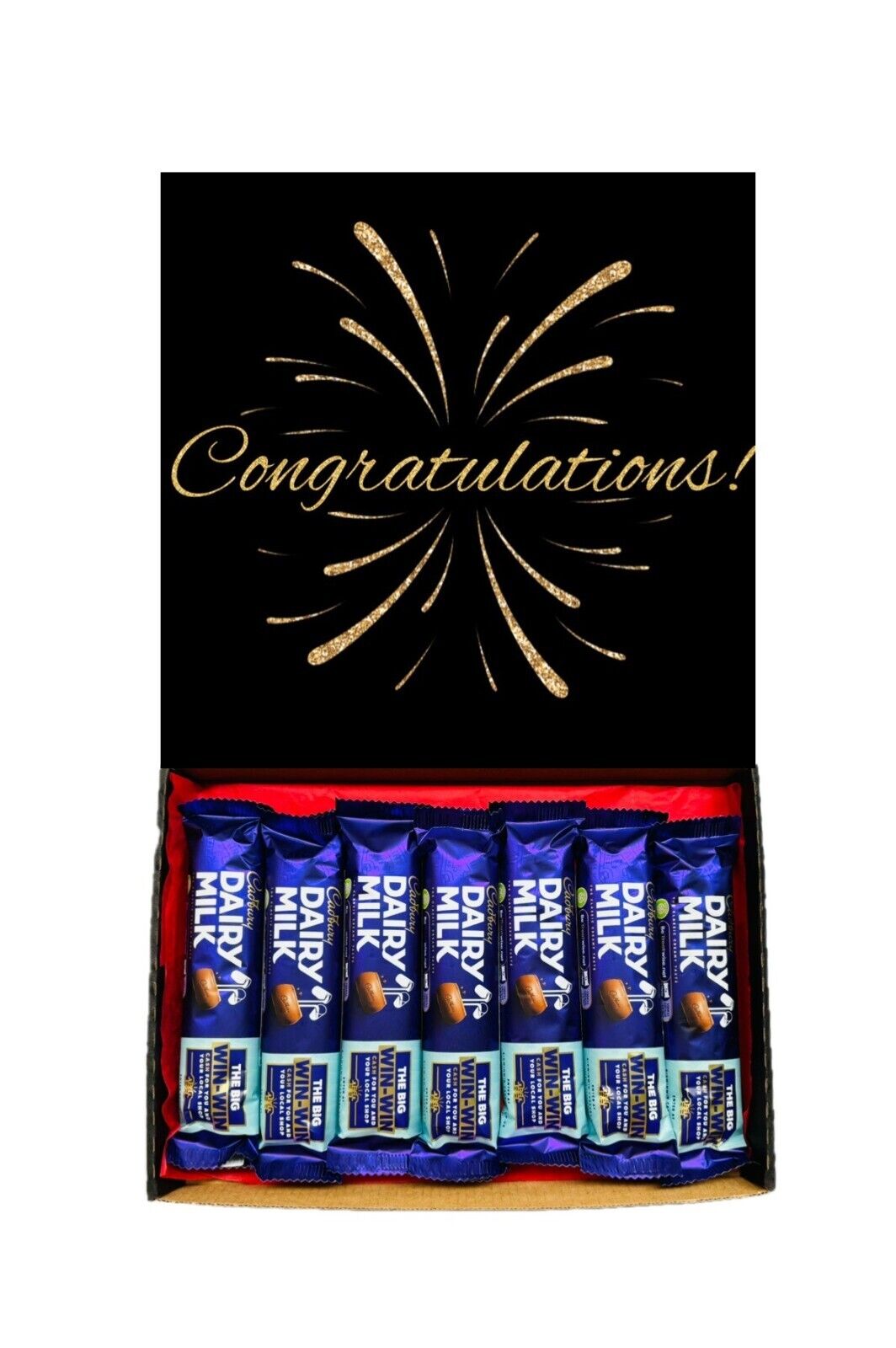 Congratulations Gift Cadbury Chocolate Hamper Wispa Boost Freddo Flake Twirl