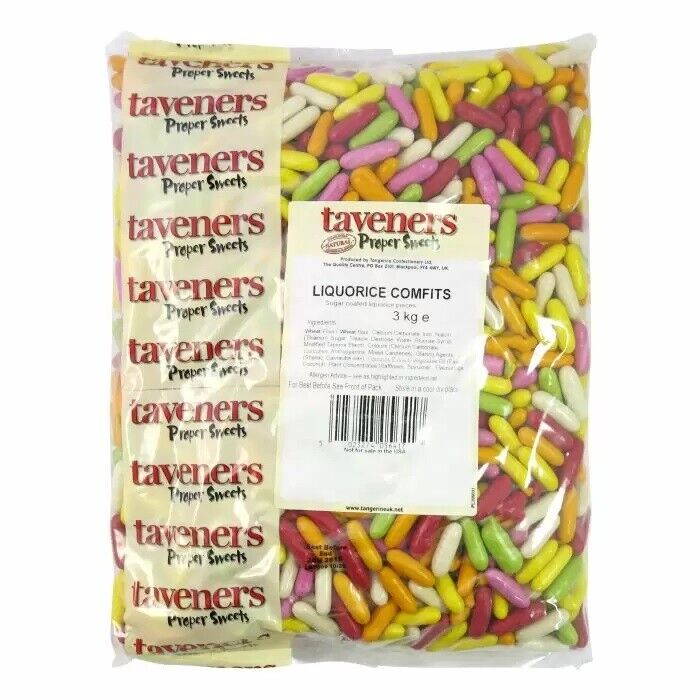 Taverners Liquorice Comfits Retro Sweet Candy Buffet Pick n Mix