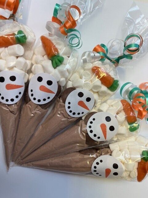 Snowman Soup Christmas White or Milk Hot Chocolate Buttons Mallows Cone Xmas Box