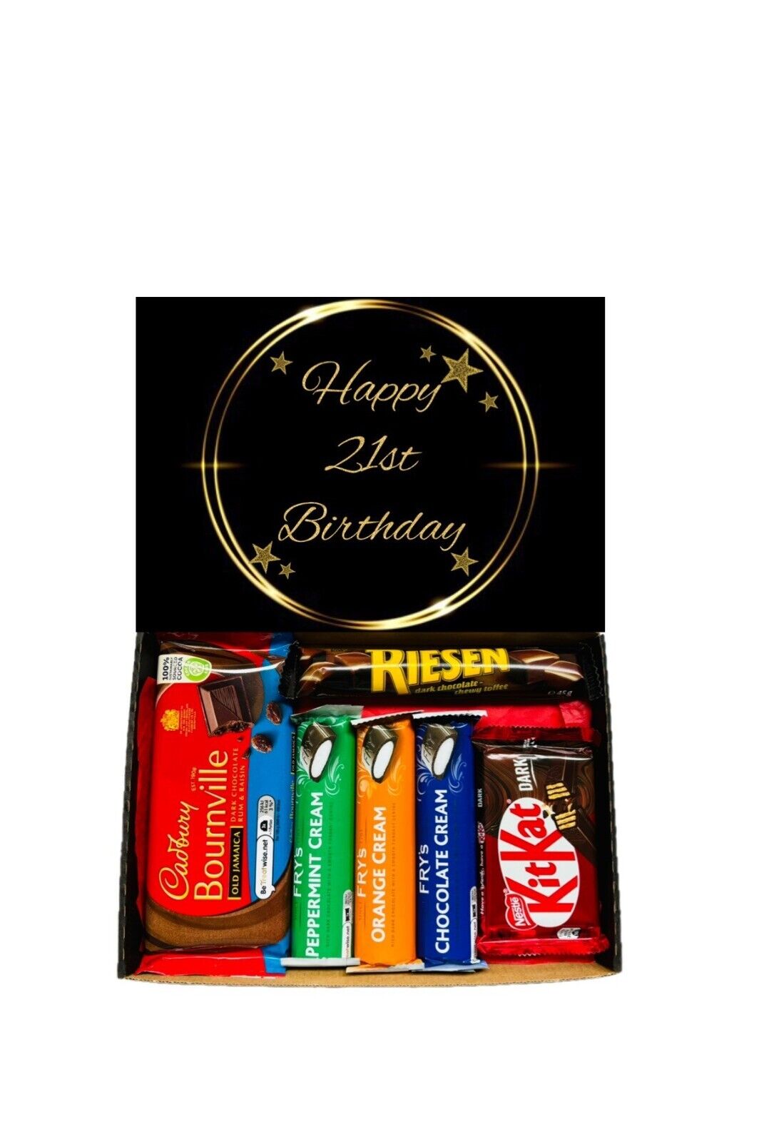 Happy 21st Birthday Gift Pick n Mix Sweets Toffee Dark White Chocolate Hamper