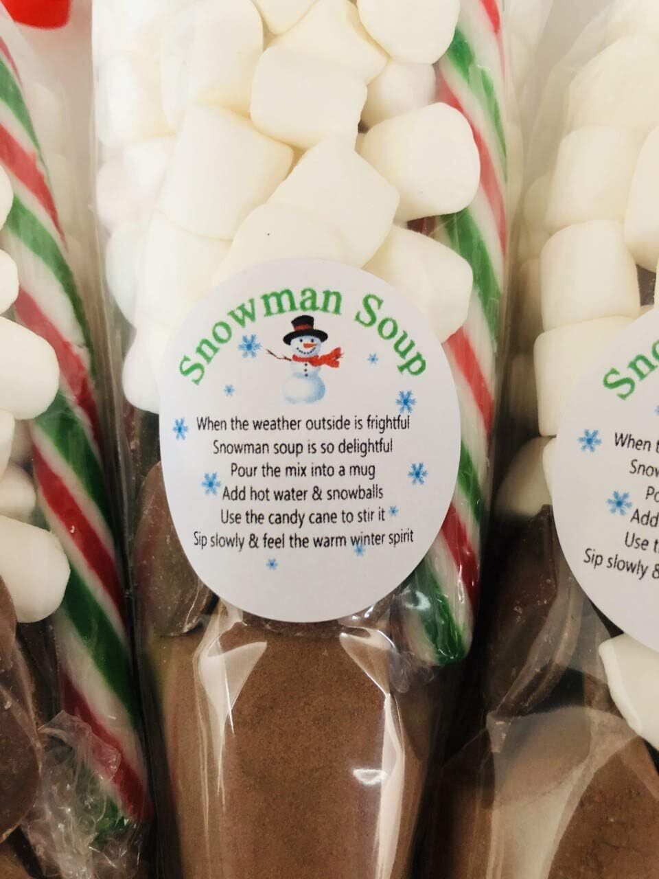 Snowman Soup Hot Chocolate, Buttons & Marshmallows Handmade Cone Christmas Cones