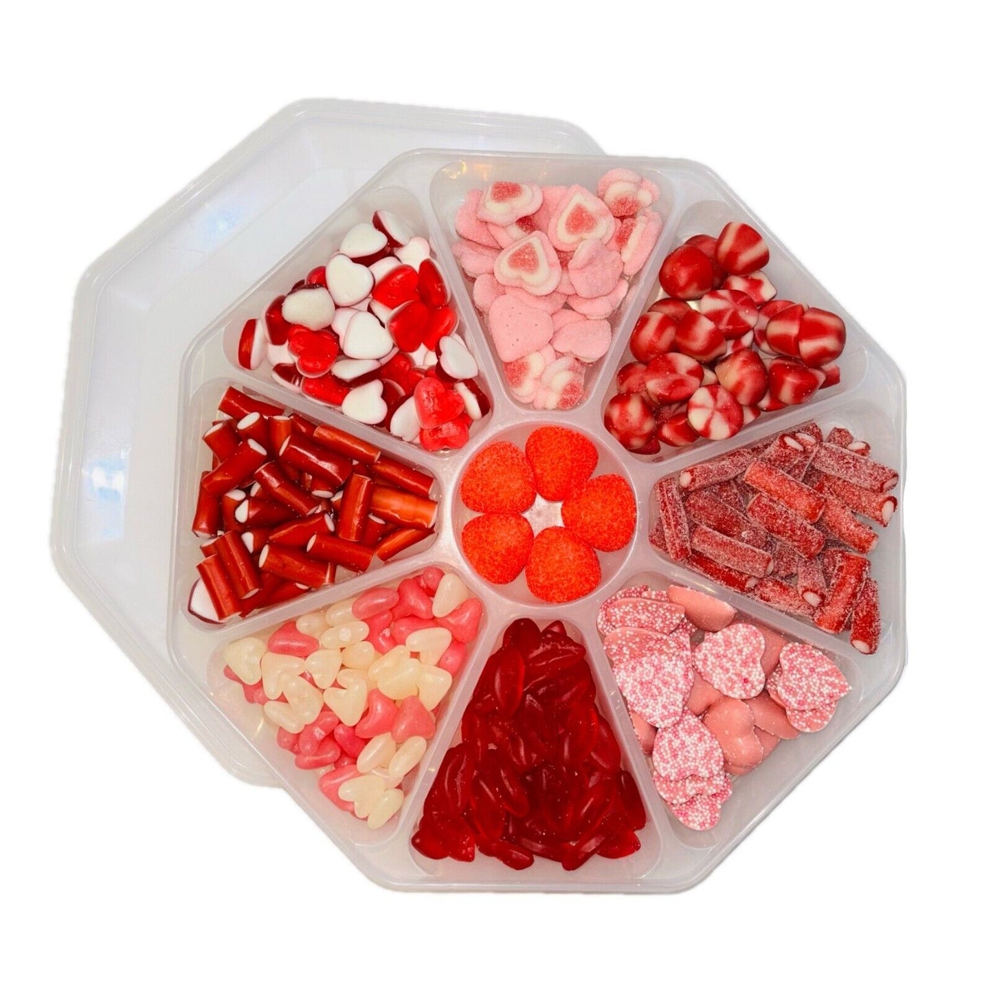 Red Pick n Mix Love Sweets Candy Assortment Platter Gift Present Valentines Day