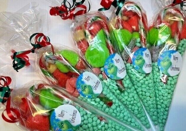 Merry Grinchmas Grinch Inspired Xmas Christmas Eve Box Filler Sweet Cones Gift