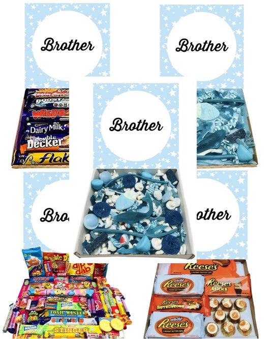 Brother Birthday Gift Pick n Mix Retro Gummy Sweets Chocolate Hamper Present