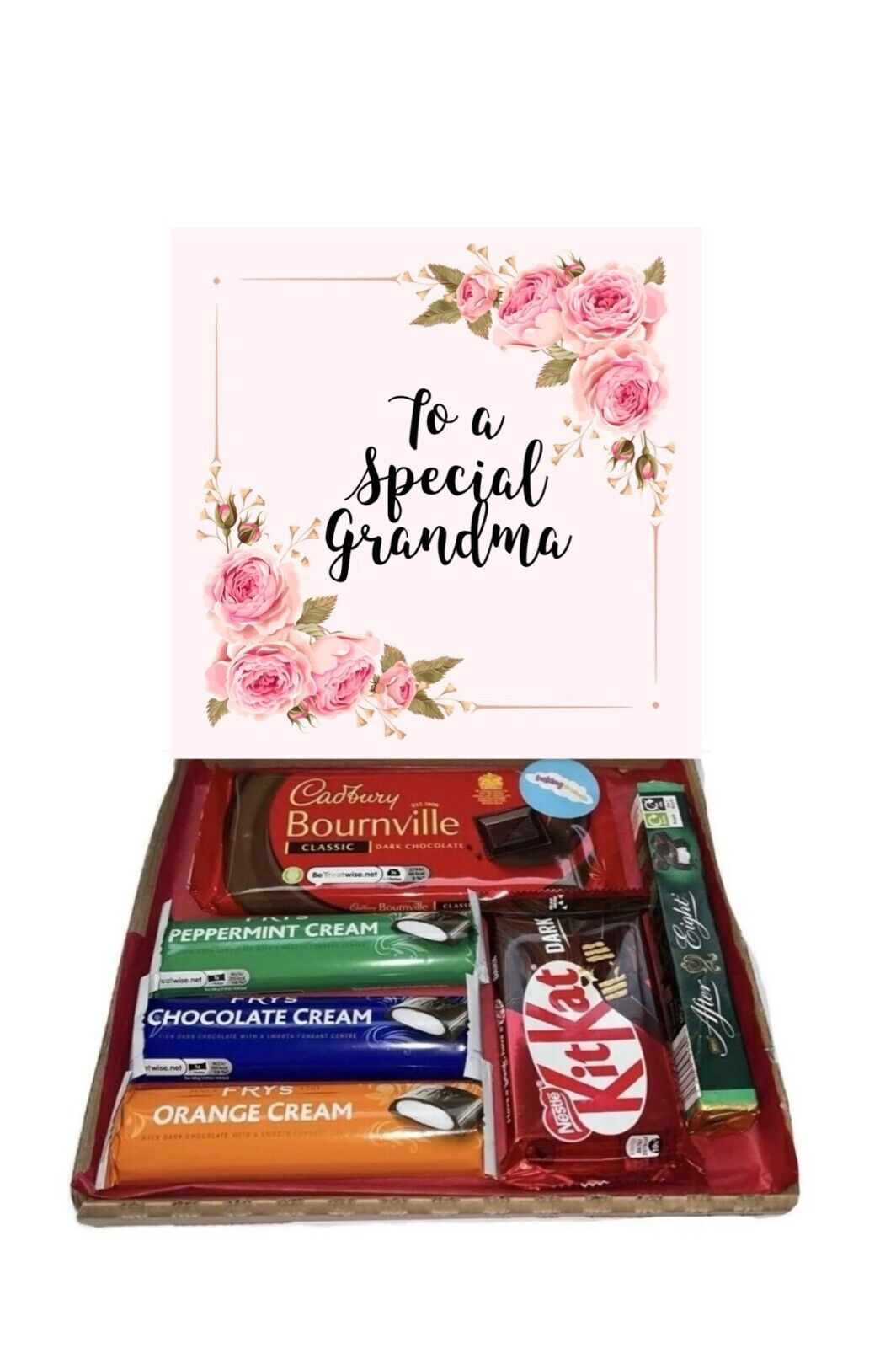 Special Grandma Pink Flowers Gift Pick n Mix Sweets Chocolate Hamper Present