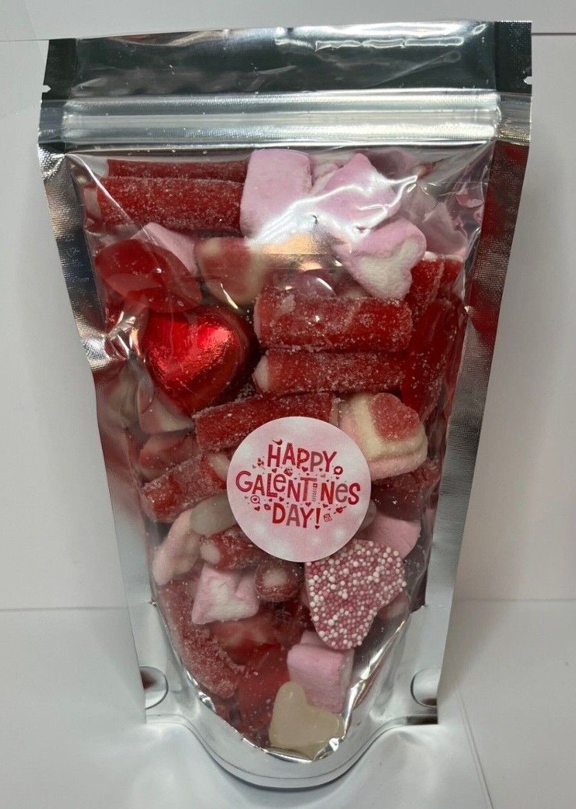 Galentines Valentines Day Filled Pick N Mix Sweet Treat Pouch Love Heart