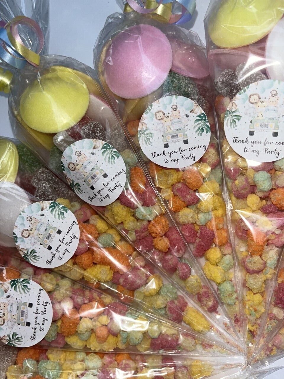 Filled Vegetarian Baby Birthday Party Kids Sweet Cones Party Bags Candy