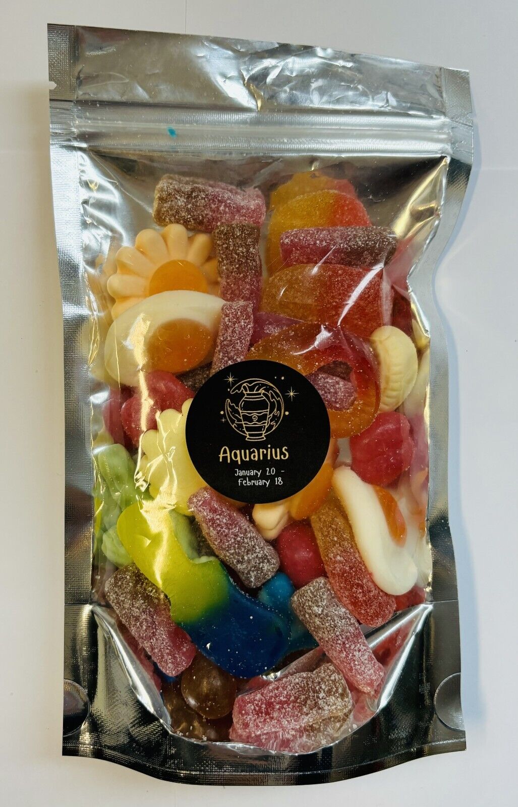 Zodiac Star Sign Astrology Pick n Mix Sweet Gummy Treat Pouch Gift 100g