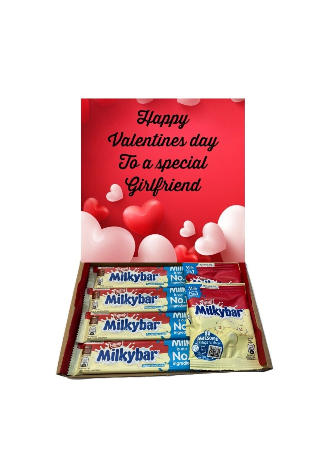 Happy Valentines Day Milkybar Chocolate Hamper Gift Present Fiance Husband Wife