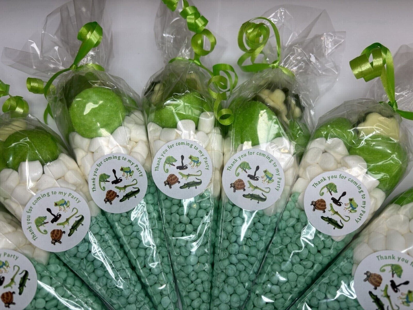 Green Reptiles Sweet Candy Cones Sweets Party Bags Filled Bag Sweet Gift Cone