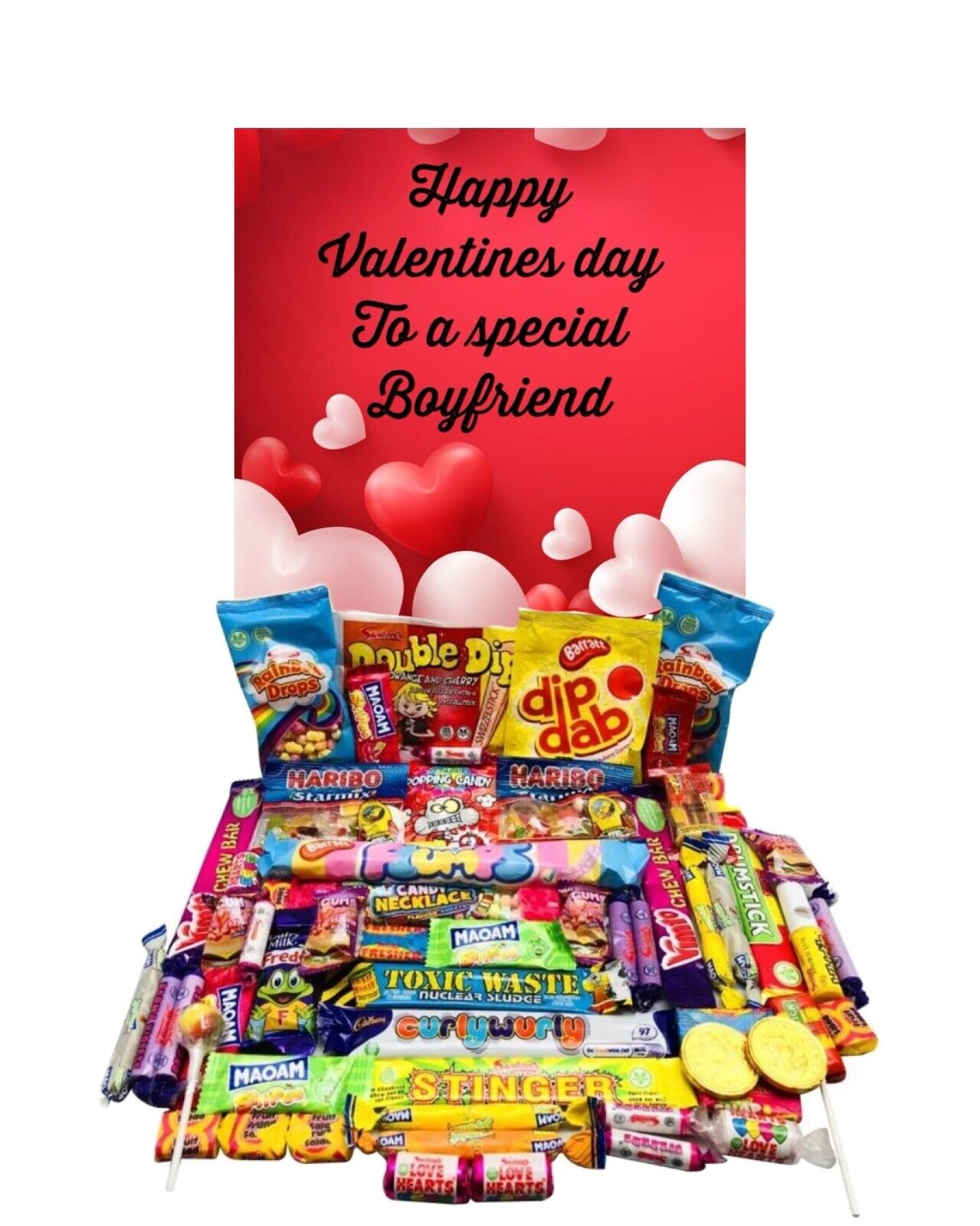 Happy Valentines Day Retro Sweet Candy Hamper Gift Present Fiance Husband Wife