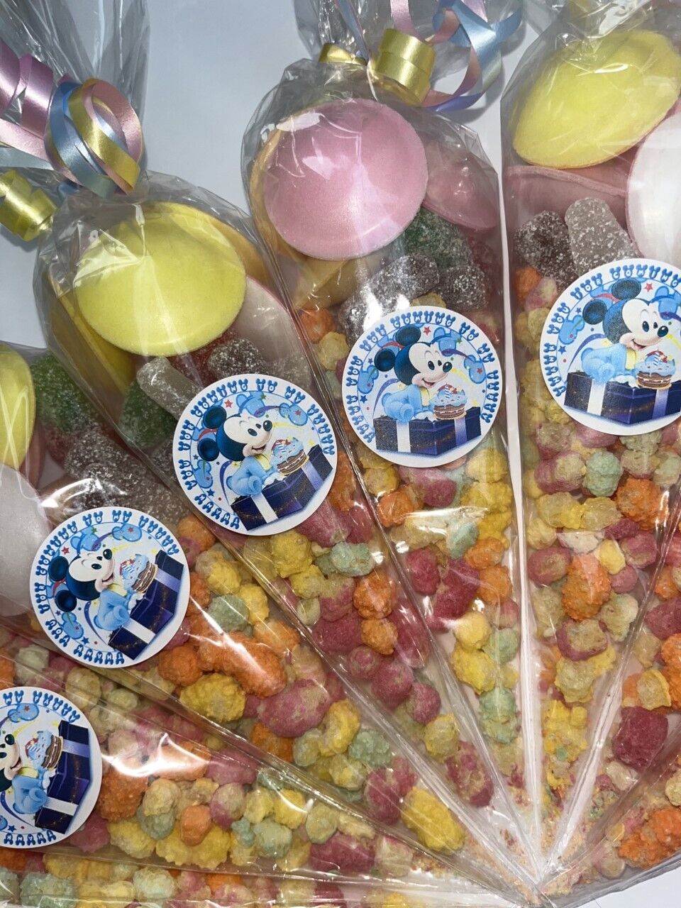 Filled Vegetarian Baby Birthday Party Kids Sweet Cones Party Bags Candy