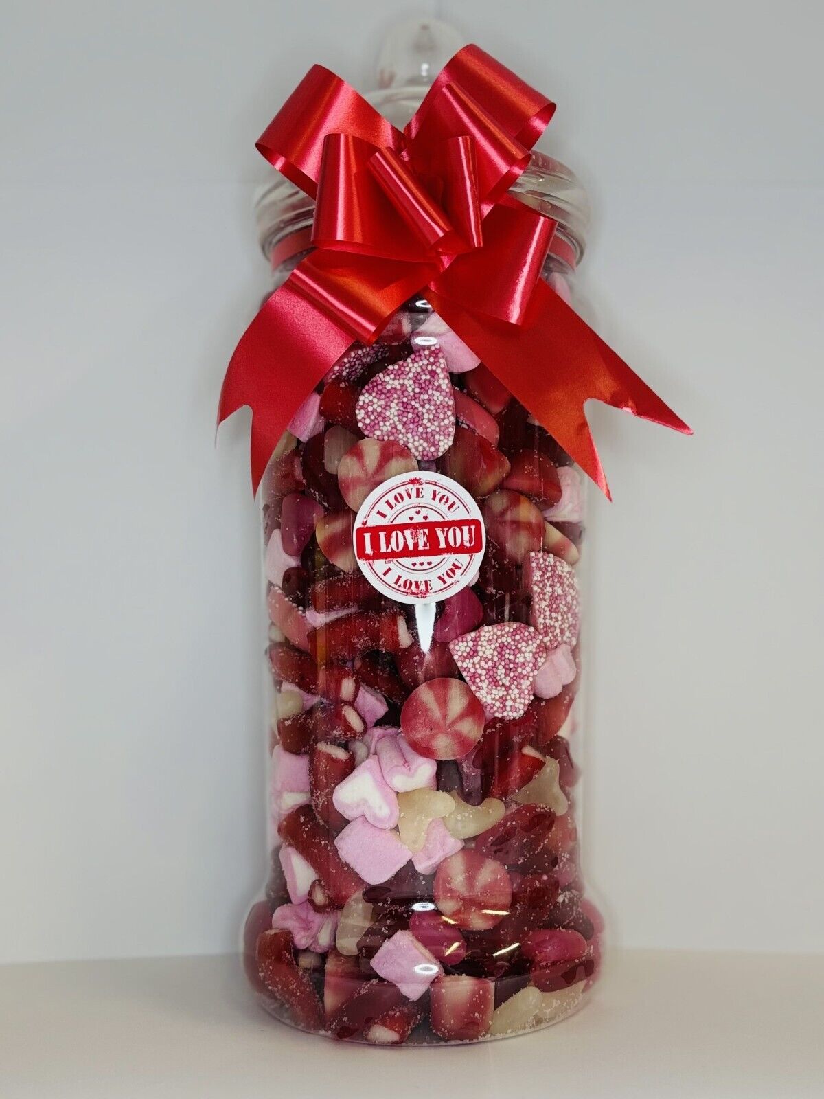 I Love You  Filled Pick N Mix Sweet Victorian Jar Gift Present Mothers Day , Easter , Birthday, Valentines Day