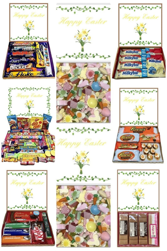 Happy Easter Chocolates Gifts Present Retro Sweet Box Hamper Fudge