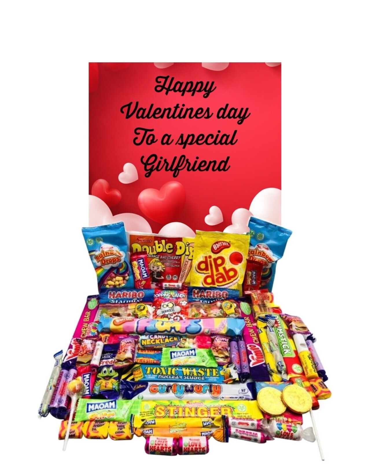 Happy Valentines Day Retro Sweet Candy Hamper Gift Present Fiance Husband Wife