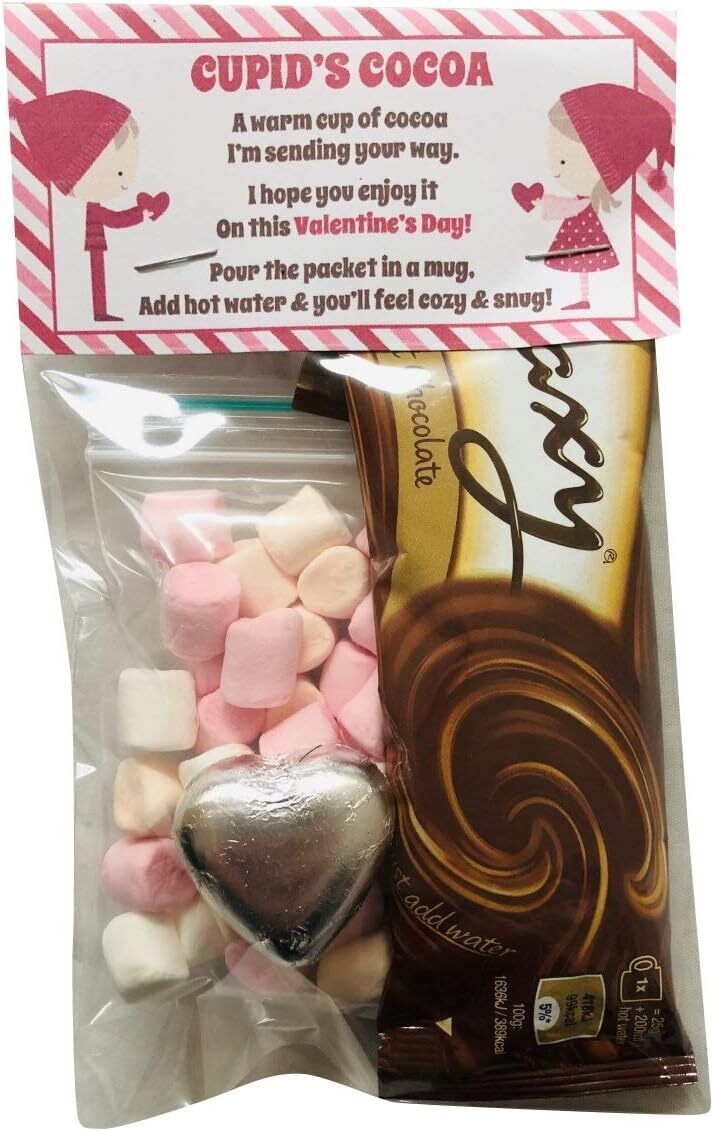 Cupid's Cocoa Valentines Day Hot Chocolate, Marshmallows & Heart Date Night Gift