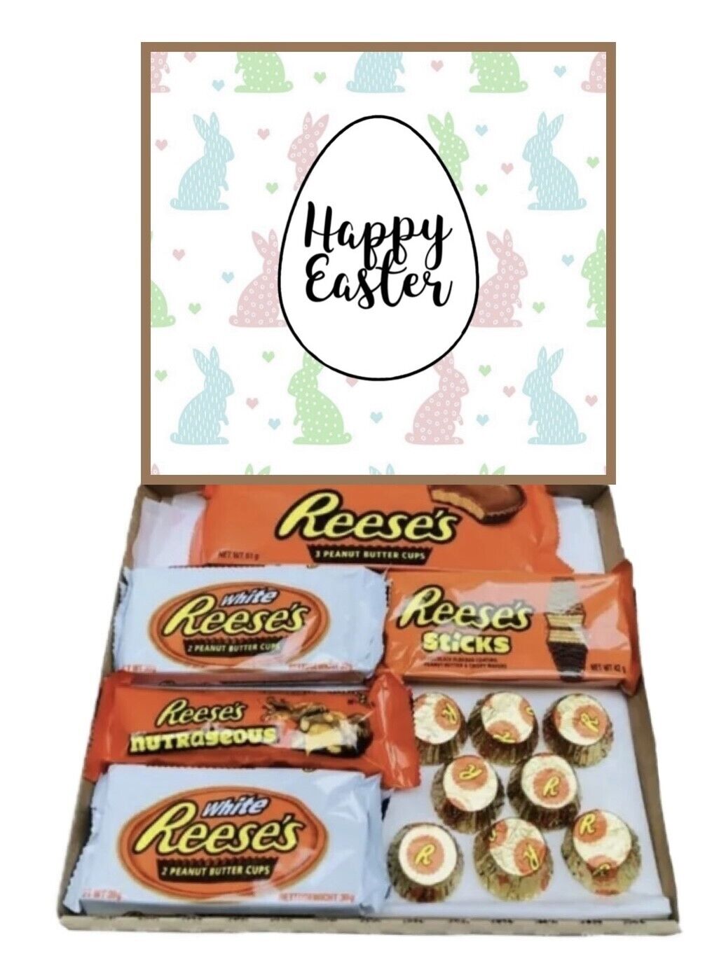 Happy Easter Bunny Chocolates Gifts Present Retro Sweet Box Hamper Fudge