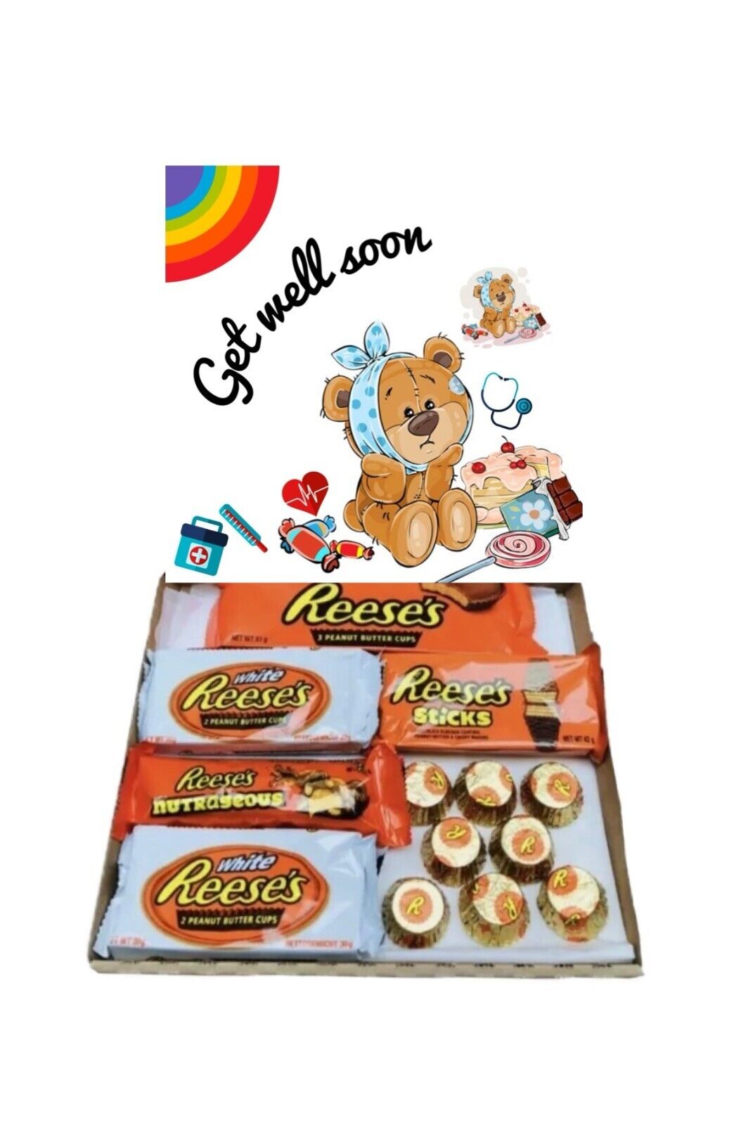 Child's Kids Get Well Soon Gift Pick n Mix Sweets Chocolate Hamper Present