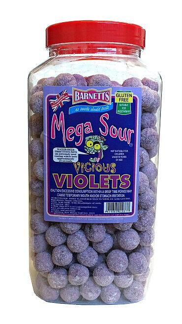 Barnetts Mega Sour Vicious Violets Challenge Hard Sweet Candy Pick n Mix