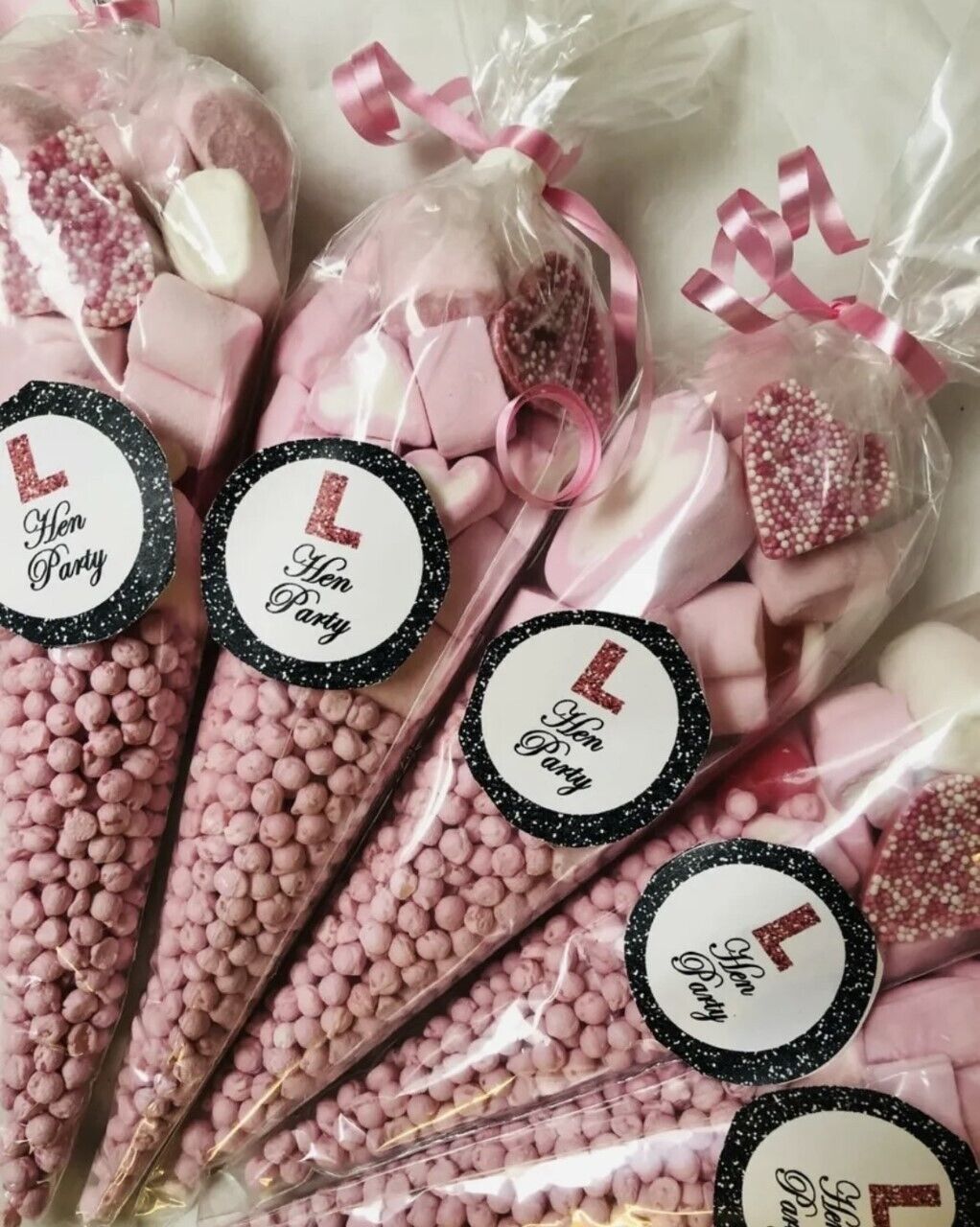 Hen Party Bride Pink Filled Sweet Chocolate Cone Favour Party Bags Gift Present