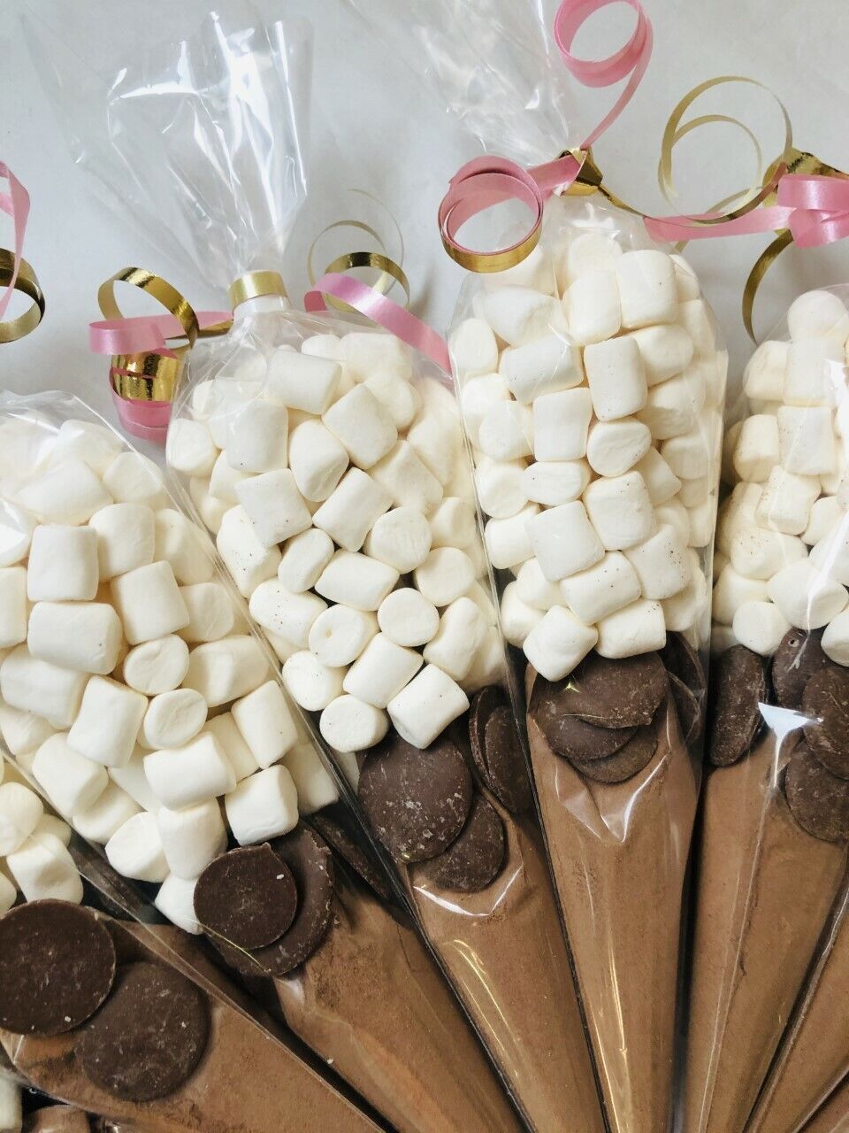 Cadburys Hot Chocolate Cones, Buttons & Marshmallows Handmade Cone - Pink