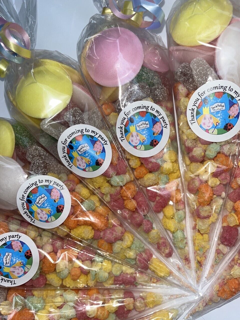 Filled Vegetarian Baby Birthday Party Kids Sweet Cones Party Bags Candy