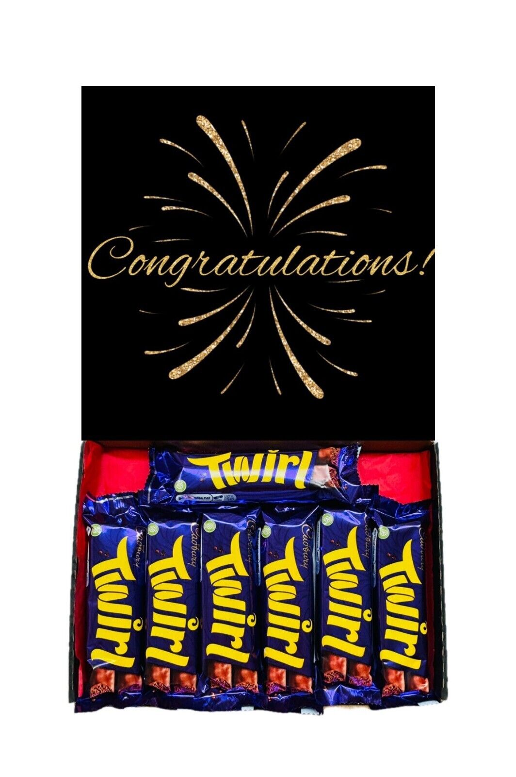 Congratulations Gift Cadbury Chocolate Hamper Wispa Boost Freddo Flake Twirl