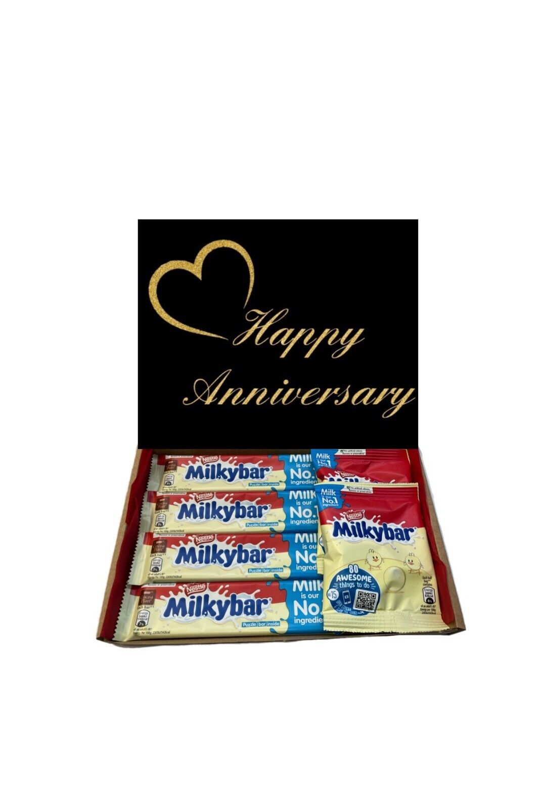 Happy Anniversary Gift Pick n Mix Sweets Toffee Dark White Chocolate Hamper