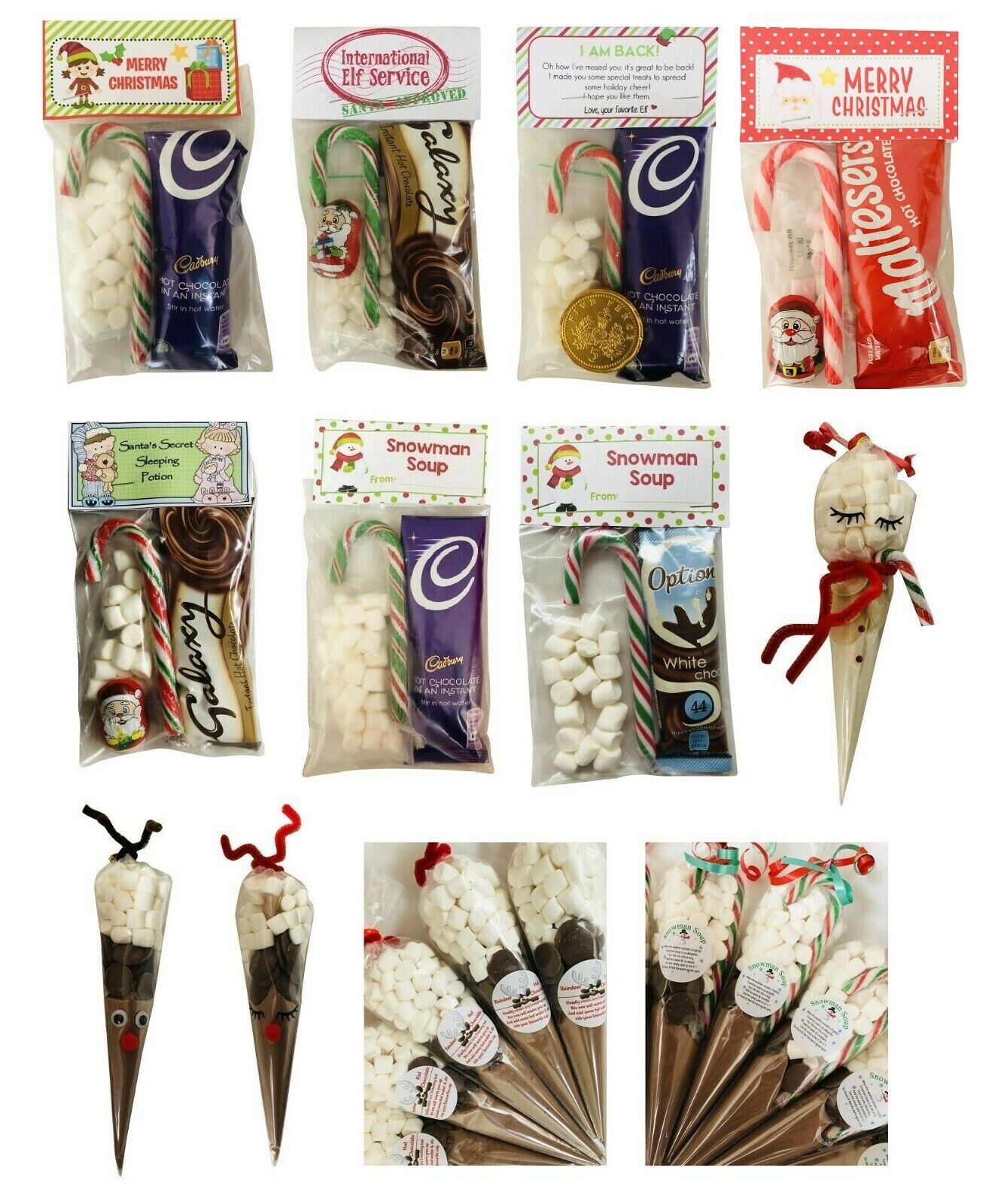 Santa Christmas Eve Galaxy Hot Chocolate Marshmallows, Mini Choc & Candy Cane