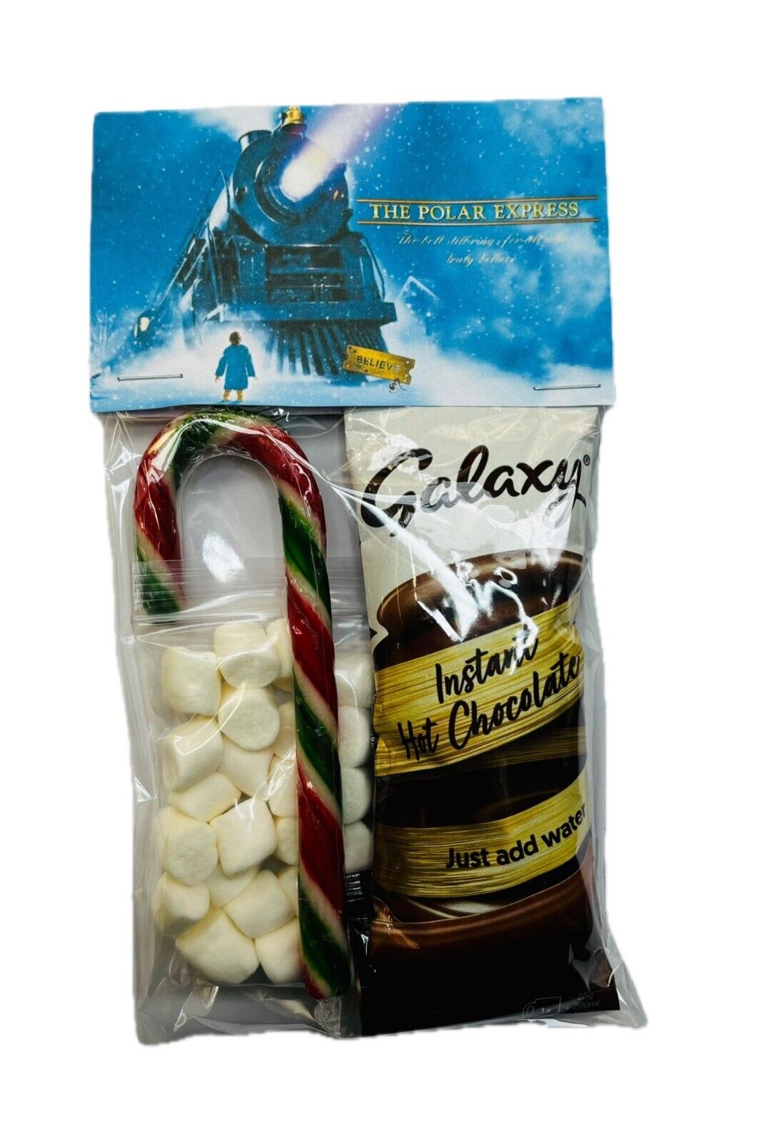 Polar Express Xmas Eve Movie Night Kids Sweet Pouch Cone Party Bag Hot Chocolate