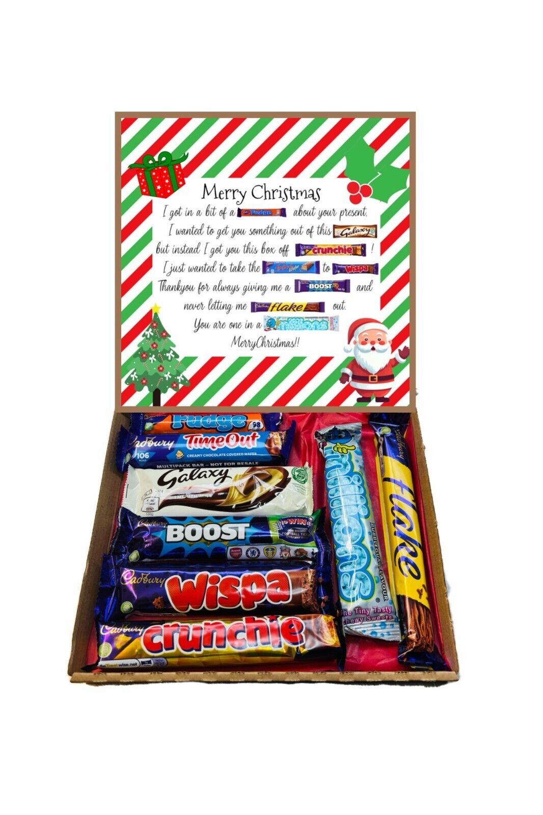 Merry Christmas Poem Chocolates Sweet Box Gift Hamper Present Kids Xmas Eve