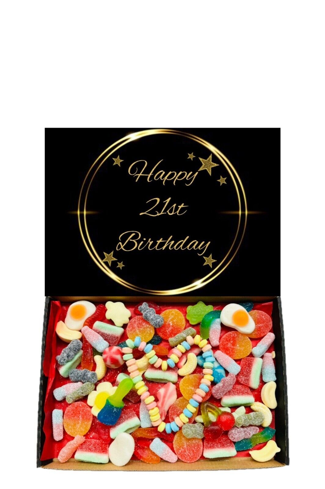 Happy 21st Birthday Gift Pick n Mix Sweets Toffee Dark White Chocolate Hamper