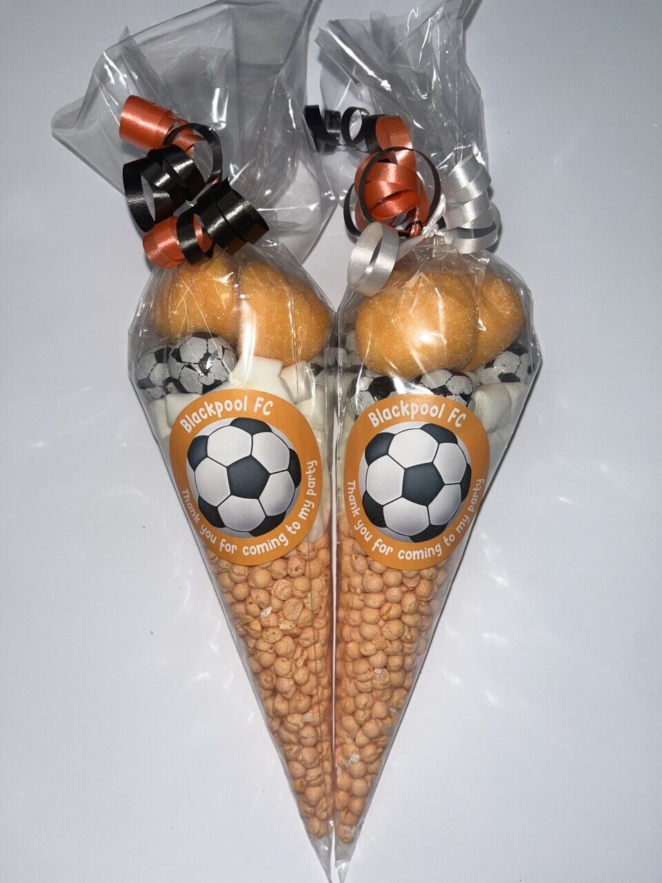 Football Footy Sweet Cones Party Bag Favour Green Red Blue Orange