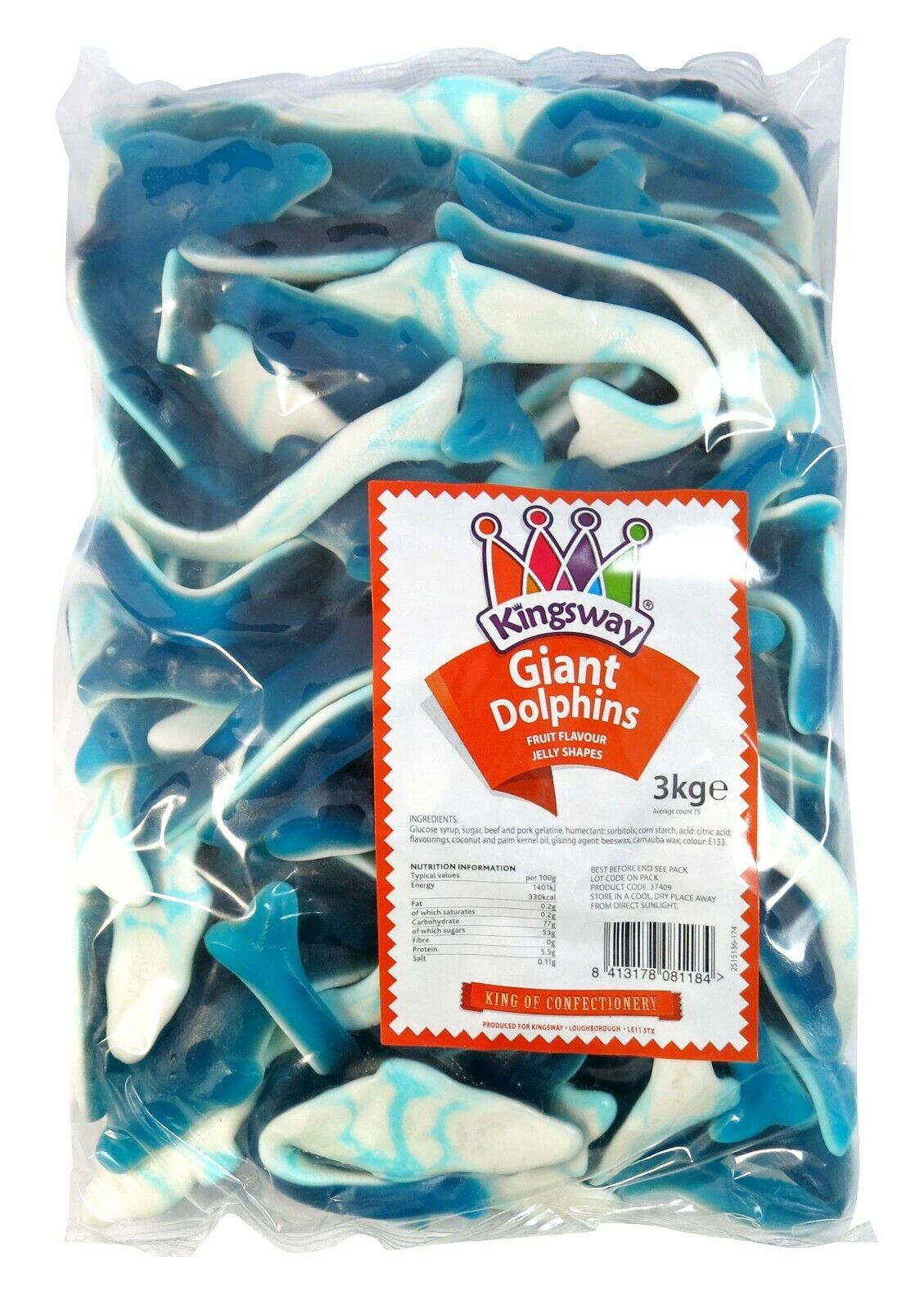 Giant Dolphins Fishes Blue Sweets Pick N Mix Gummy Jelly Candy Cart Buffet