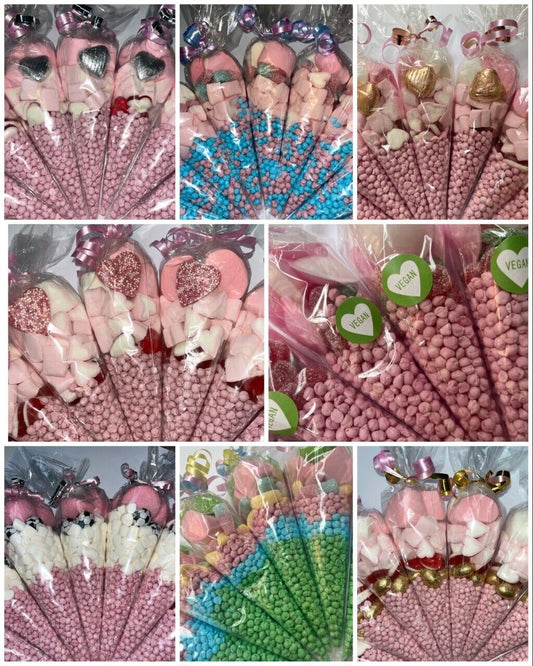 Pink & Blue Millions Sweet Candy Cones Sweets Handmade Party Birthday Baby Shower Gender Reveal Gift Cone (1 Cone)