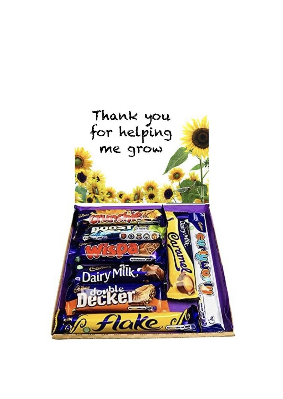 Teacher Thank You Gift Present Sweet Box Chocolate Hamper Full Size Bars