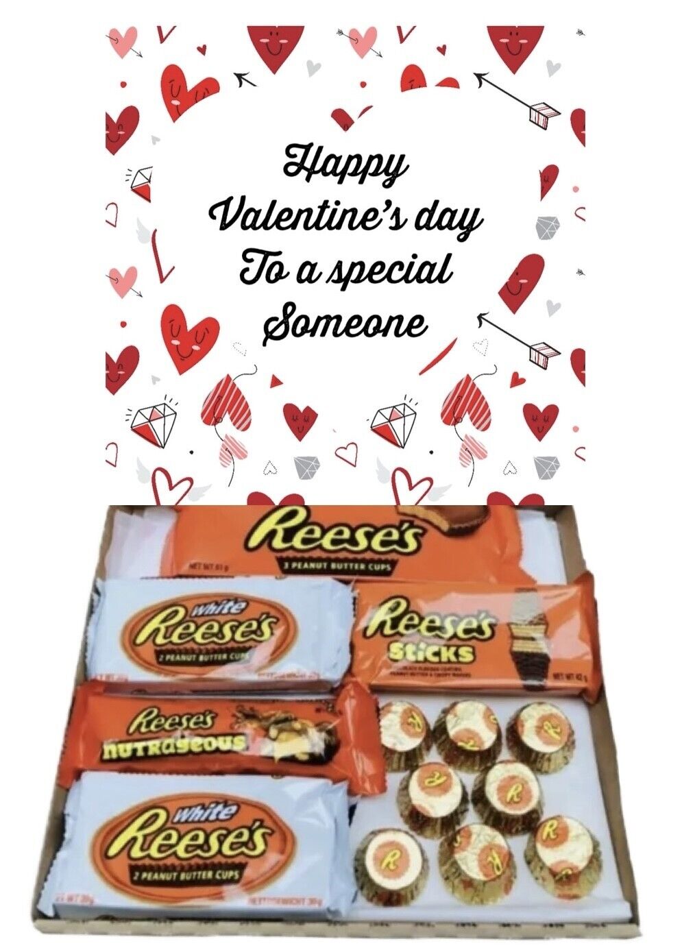 Happy Valentines Day Reese Chocolate Hamper Gift Present Special Husband Wife