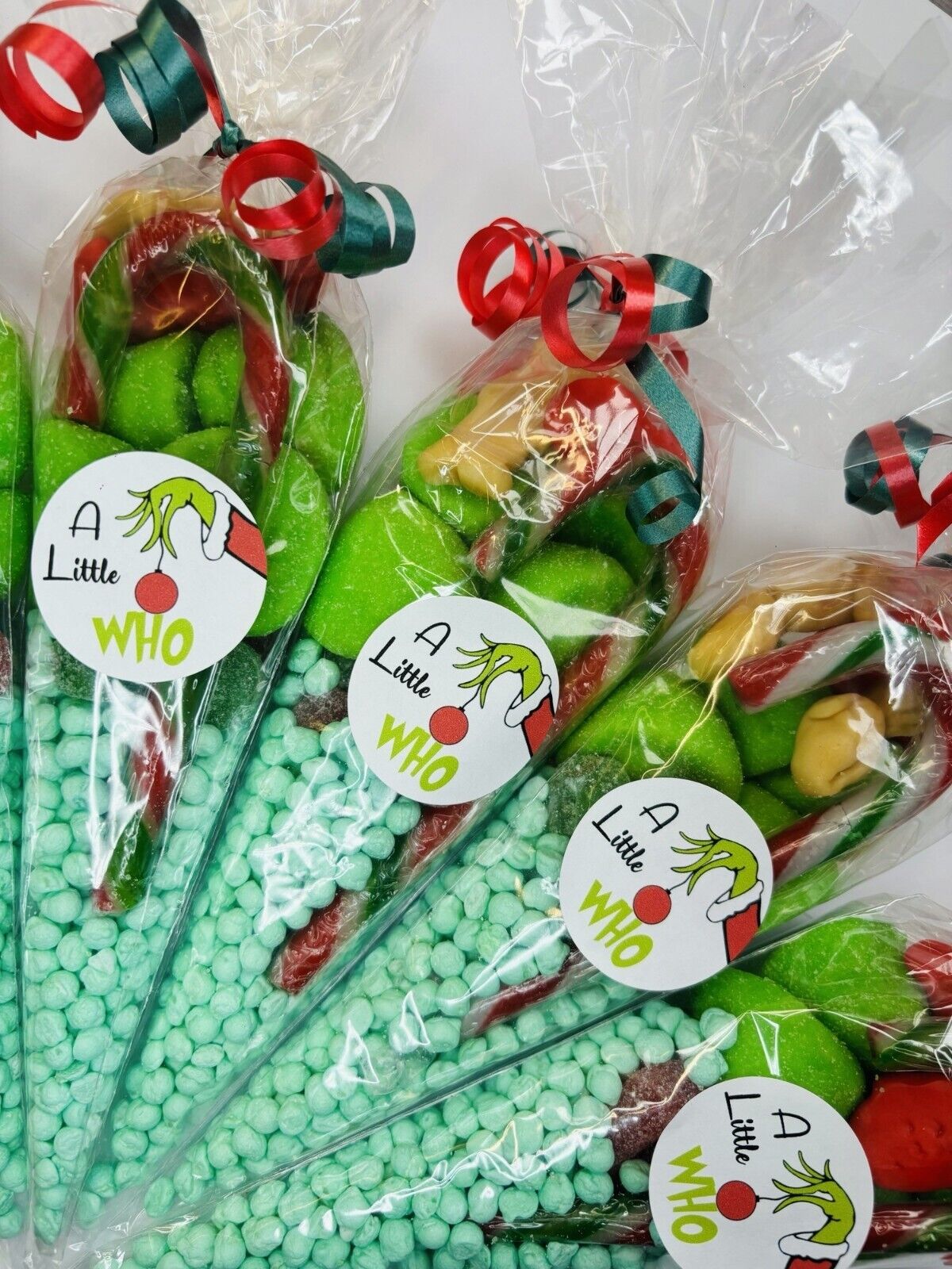 Little Grinch Who Baby Shower Gender Reveal Christmas Sweet Cone Pouch Party Bag