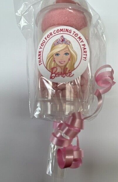 Barbie Inspired Themed Birthday Sweet Candy Cones Party Bags Filled Push Pop Pink Pick n Mix