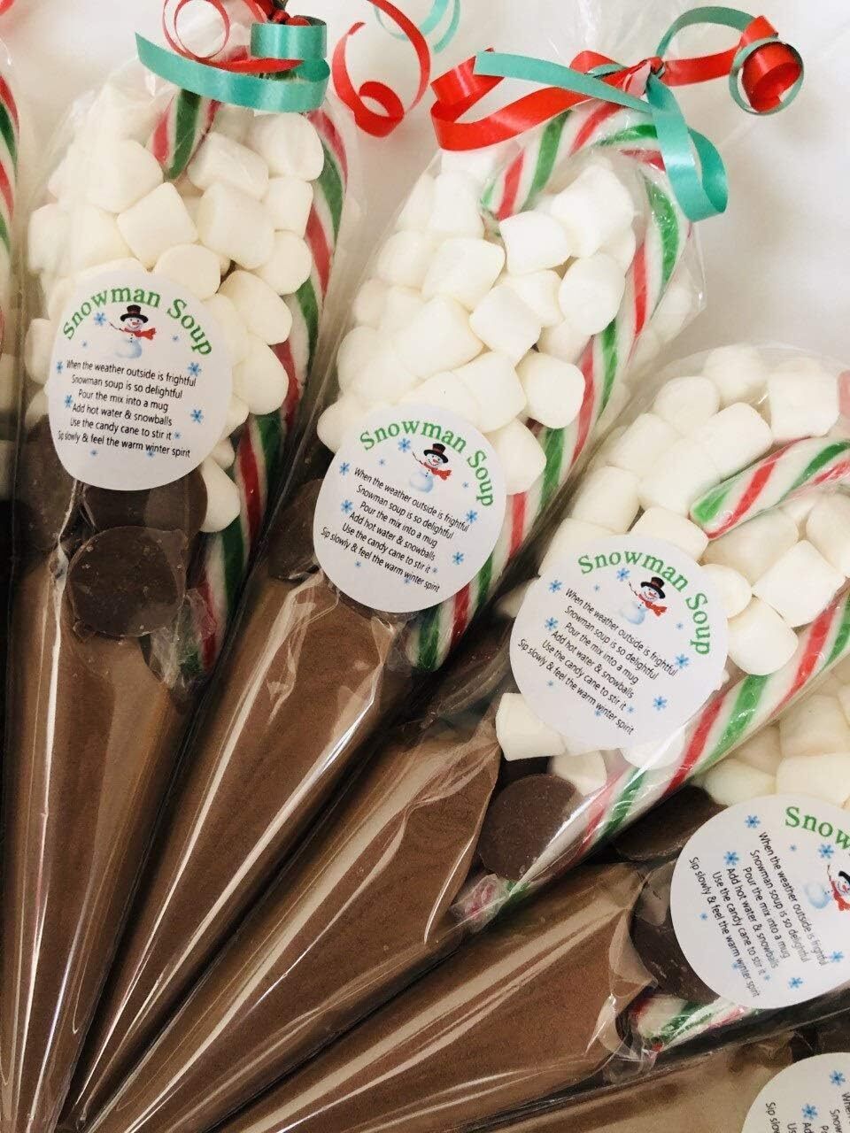 Snowman Soup Hot Chocolate, Buttons & Marshmallows Handmade Cone Christmas Cones