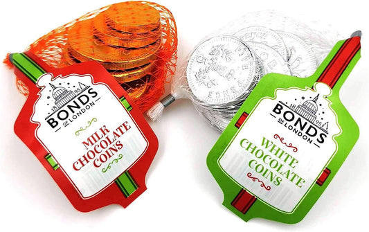 Bonds of London White or Milk Chocolate Wrapped Coins 25g