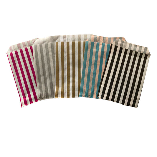 Candy Buffet Party Sweet Bags Striped Paper Sweets Bags Set of 50 or 100