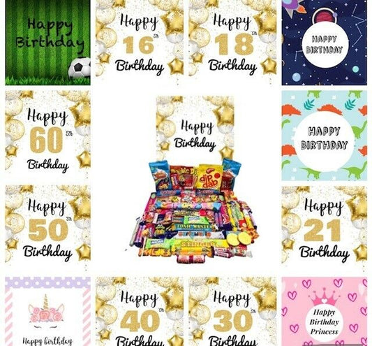 Personalised Happy Birthday Retro Pick N Mix Sweet Box Hamper Gift Present chews