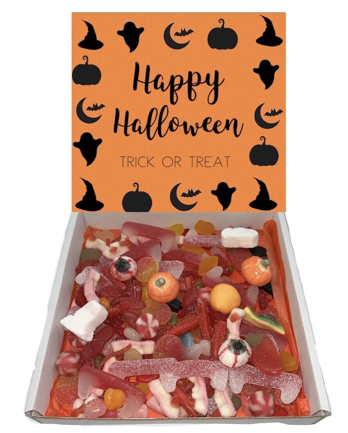 Happy Halloween Gift Pick n Mix Retro Gummy Sweets Hamper Present Trick or Treat