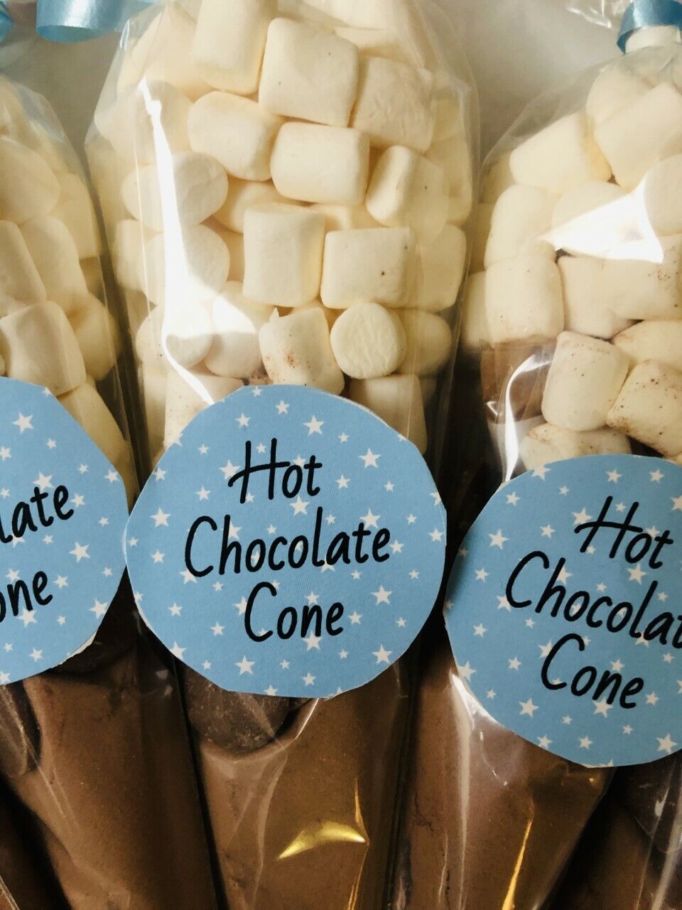 Cadburys Hot Chocolate Cones, Buttons & Marshmallows Handmade Sticker Cone