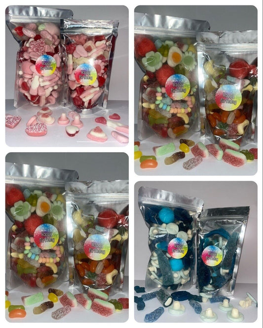 Happy Birthday Pick N Mix Gummy Sweets Pouch Gift Hamper Sweet Present