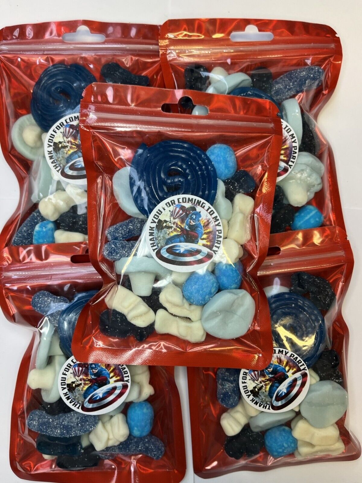 Captain America Hero Inspired Themed Sweet Cones Sweets Party Bags Filled Pouch