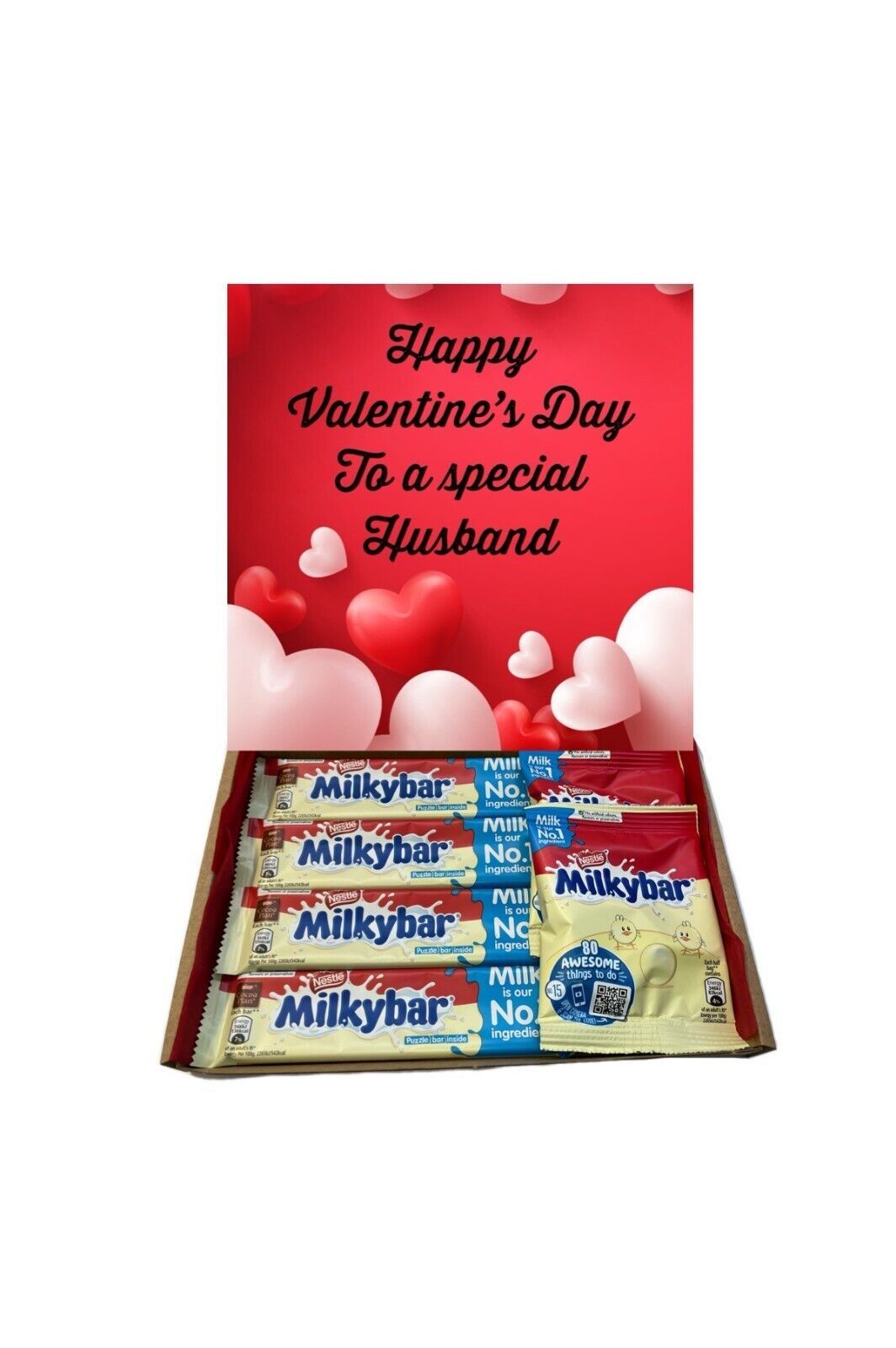 Happy Valentines Day Milkybar Chocolate Hamper Gift Present Fiance Husband Wife