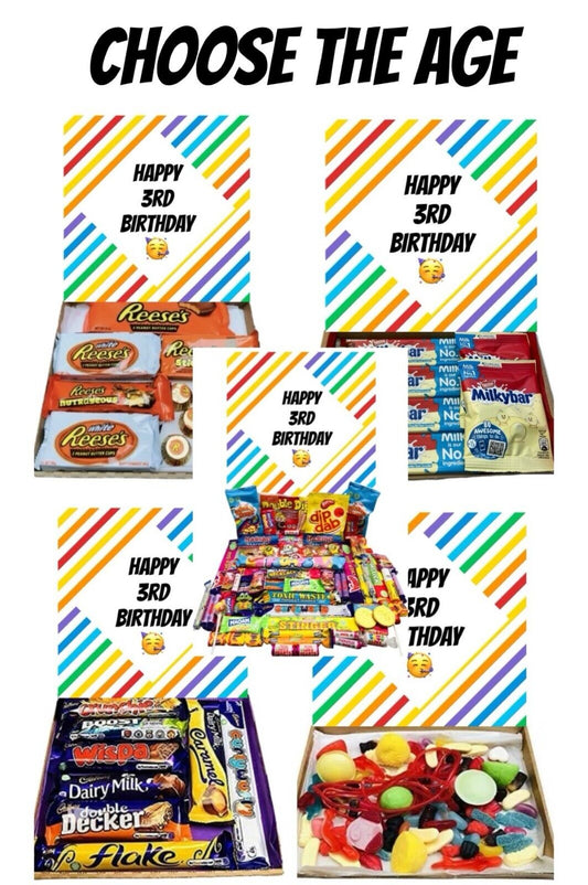 Happy Birthday Bright Gift Pick n Mix Sweets Milkybar Chocolate Hamper Present