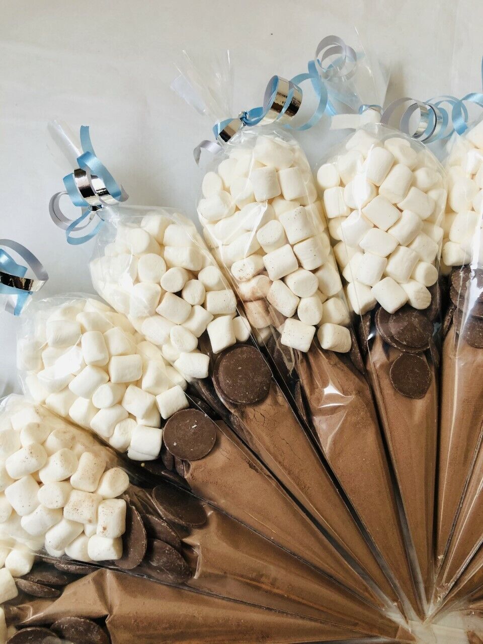 Cadburys Hot Chocolate Cones, Buttons & Marshmallows Handmade Cone - Blue